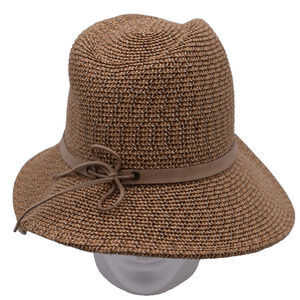 Lucky Brand Woven Straw Sun Hat w/ Tan Leather Band -- Adult OSFA